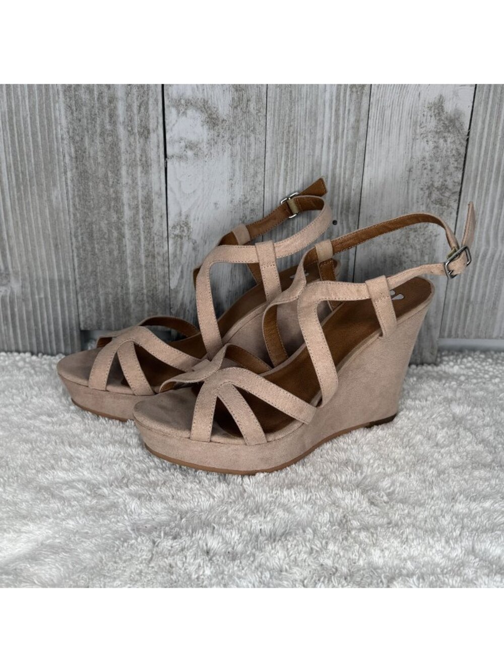 BP Sky Wedge Platform Sandals 7 M
